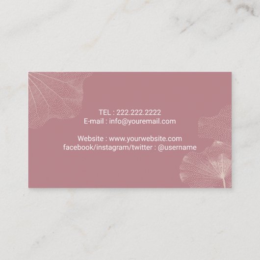 Roos Yoga Instructor voor gloeiend lotusventilator Visitekaartje (Achterkant)