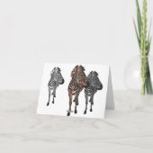 Roos Zebra Shadows Notecard Kaart (Achterkant)