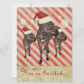 Roos Zebras Holiday Uitnodiging (Voorkant)