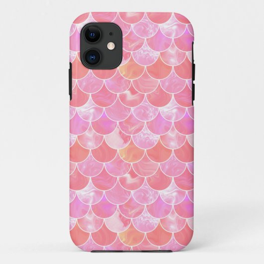 Roos zeemeerminschaal Case-Mate iPhone case (Achterkant)