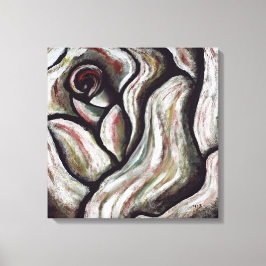 Roos zijn rode Abstracte bloemschotjes schilderen Canvas Afdruk (Voorkant)