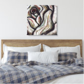 Roos zijn rode Abstracte bloemschotjes schilderen Canvas Afdruk (Insitu (Slaapkamer))