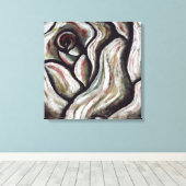 Roos zijn rode Abstracte bloemschotjes schilderen Canvas Afdruk (Insitu (Houten vloer))