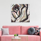 Roos zijn rode Abstracte bloemschotjes schilderen Canvas Afdruk (Insitu (Woonkamer))