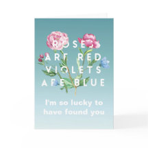 Roos zijn rood Violet Blauw | WENSKAART