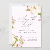 Roos Zoete roze Waterverf opslaan Datum Magnetische Uitnodiging (Voorkant)