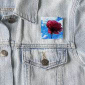 Roos zomer vierkante button 5,1 cm (In situ)