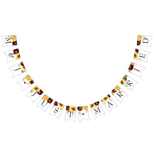 Roos Zonnebloem Weddenschap gewoon gehuwde Bunting Vlaggetjes (Alle)