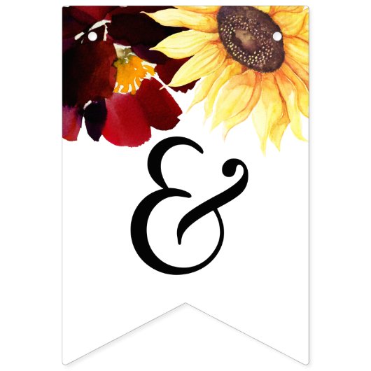 Roos Zonnebloem Weddenschap gewoon gehuwde Bunting Vlaggetjes (Tweede vlag)