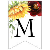 Roos Zonnebloem Weddenschap gewoon gehuwde Bunting Vlaggetjes (Eerste vlag)