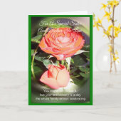 Roos Zus En Echtgenoot Persoonlijke Verjaardag Kaart (Gele Bloem)