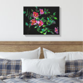  Roos - zwart Canvas Afdruk (Insitu (Slaapkamer))