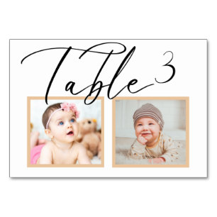 Roos zwart Elegant Weddenschap Foto Tabelnummer Kaart