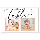 Roos zwart Elegant Weddenschap Foto Tabelnummer Kaart (Achterkant)