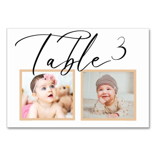 Roos zwart Elegant Weddenschap Foto Tabelnummer Kaart (Achterkant)