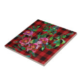  Roos zwart en rood gelid Tegeltje (Zijkant)