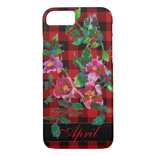  Roos - zwart en rood gif - monogrammen Case-Mate iPhone Case (Achterkant)