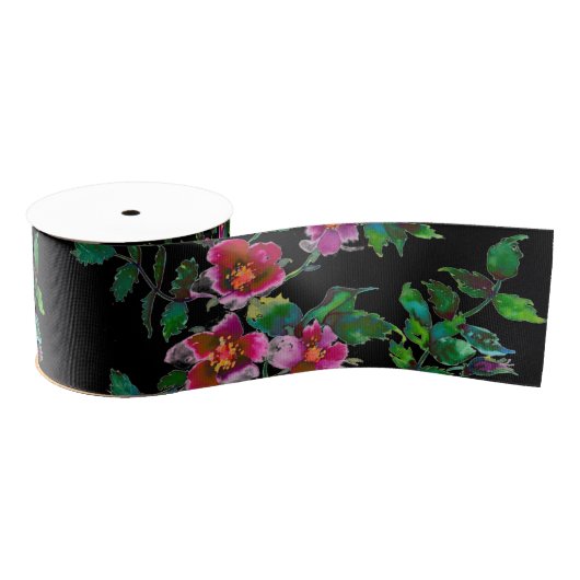 Roos - zwart Grosgrain Lint (Spoel)