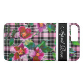 roos zwart/roze pleister monogrammen Case-Mate iPhone case (Achterkant (Horizontaal))