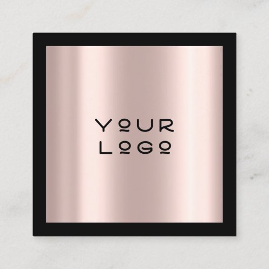 Roos zwart vierkant eenvoudig Moderne minimale Log Afsprakenkaartje (Achterkant)