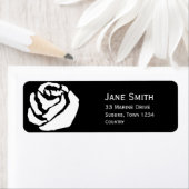  Roos zwart-wit kunst Etiket (Insitu)