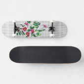  roos zwart-wit polka-stippen persoonlijk skateboard (Horizontaal)