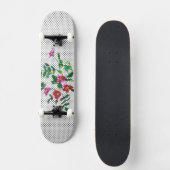  roos zwart-wit polka-stippen persoonlijk skateboard (Voorkant)