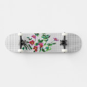  roos zwart-wit polka-stippen persoonlijk skateboard (Horizontaal)