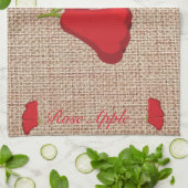 Roosappel jute print Keukendoek Theedoek (Gevouwen)