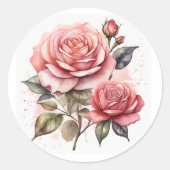 roosbloem ronde sticker (Voorkant)