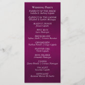 Roosboog - Pruim Huwelijk Programmakaart (Achterkant)