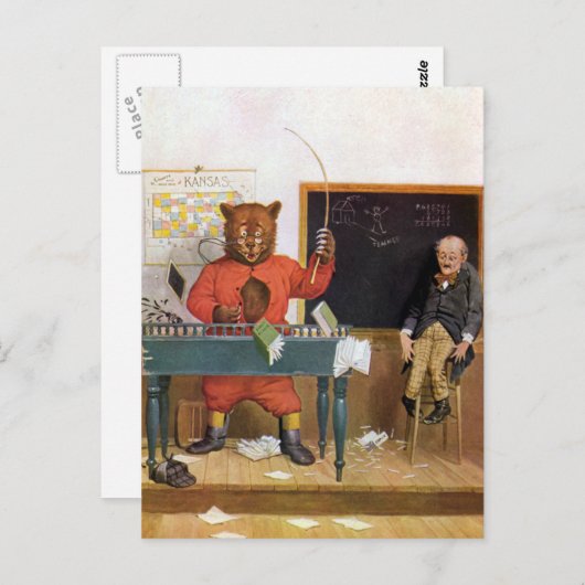 Roosevelt Bear as a Substitute Teacher Briefkaart (Voorkant / Achterkant)