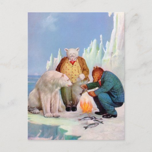 Roosevelt Beren gaan Gevist in Alaska Briefkaart (Voorkant)