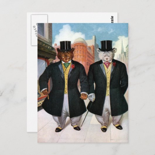 Roosevelt Beren over de stad in New York Briefkaart (Voorkant / Achterkant)