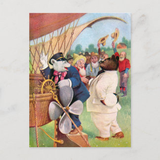 Roosevelt Beren Vlieg in heteluchtballon Briefkaart