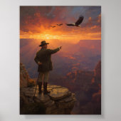 Roosevelt bij de Grand Canyon Poster (Voorkant)