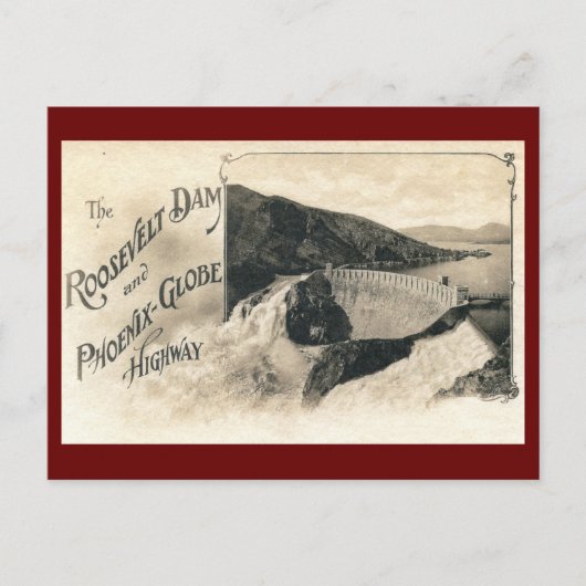 Roosevelt Dam-Vintage Briefkaart (Voorkant)