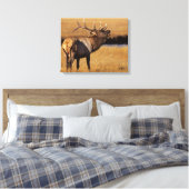 Roosevelt Eull Elk Wyoming Canvas Afdruk (Insitu (Slaapkamer))