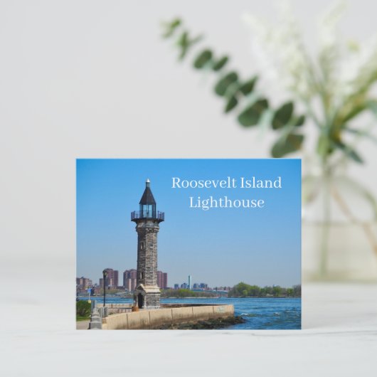 Roosevelt Island Lighthouse New York USA Postcard Briefkaart (Staand voorkant)