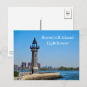 Roosevelt Island Lighthouse New York USA Postcard Briefkaart (Voorkant / Achterkant)