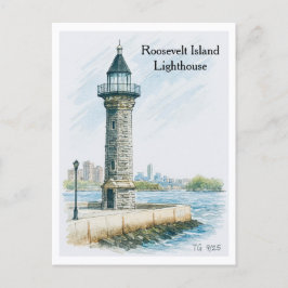 Roosevelt Island Lighthouse NYC Ansichtkaart Briefkaart