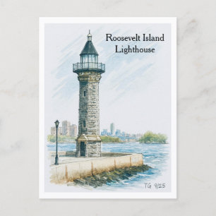 Roosevelt Island Lighthouse NYC Ansichtkaart Briefkaart