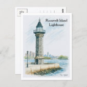 Roosevelt Island Lighthouse NYC Postcard Briefkaart (Voorkant / Achterkant)
