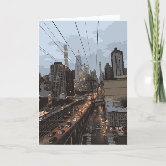 Roosevelt Island Tram New York City Sky Uitzicht Kaart (Voorkant)