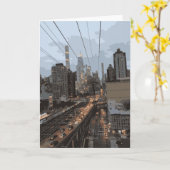 Roosevelt Island Tram New York City Sky Uitzicht Kaart (Gele Bloem)