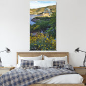 Roosevelt Lake Bridge Arizona Yellow Wildbloemen Canvas Afdruk (Insitu (Slaapkamer))