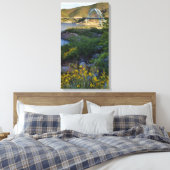 Roosevelt Lake Bridge Arizona Yellow Wildbloemen Canvas Afdruk (Insitu (Slaapkamer))