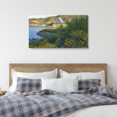 Roosevelt Lake Bridge Arizona Yellow Wildbloemen Canvas Afdruk (Insitu (Slaapkamer))