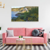 Roosevelt Lake Bridge Arizona Yellow Wildbloemen Canvas Afdruk (Insitu (Woonkamer))