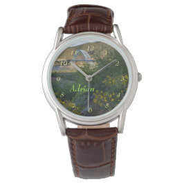 Roosevelt Lake Bridge Arizona Yellow Wildbloemen Horloge